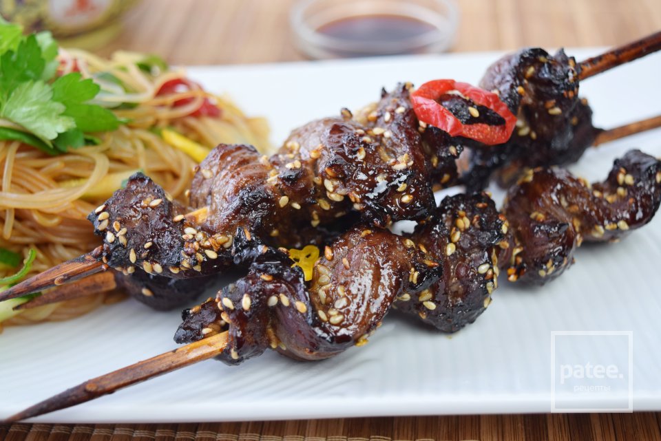 Китайский шашлык из говядины с салатом из лапши - Шаг 14