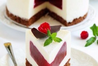 Сливочно-малиновый торт -суфле