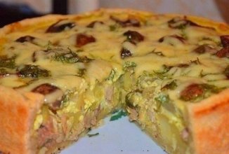 Пирог с курицей и картофелем