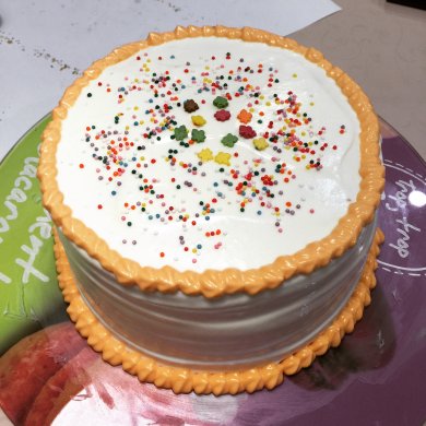 😋🎂 Бисквитный торт с творожно-кокосовыми разноцветными шариками и Сметанным кремом "Старый Новый год "😋🙈🎄