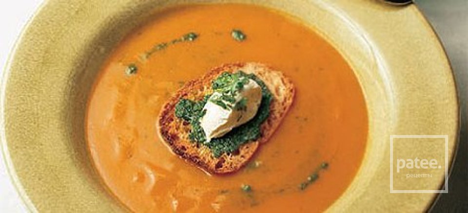 Морковный суп с Bruschetta и соусом песто - Шаг 6