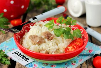 Сливочный рис с мясом в мультиварке