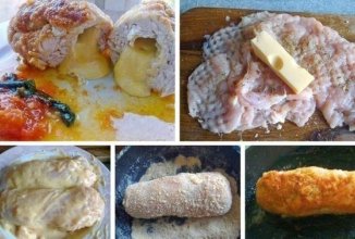 Куриная грудка с сыром в сухарях