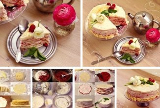 ТОРТ НАПОЛЕОН С МАЛИНОЙ🍰