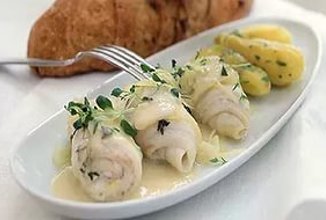 Филе сибаса под белым сливочным соусом