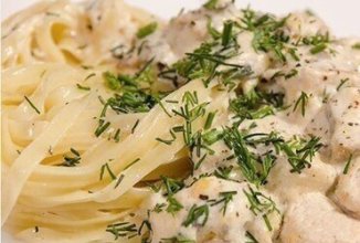 Куриное филе с грибами в соусе