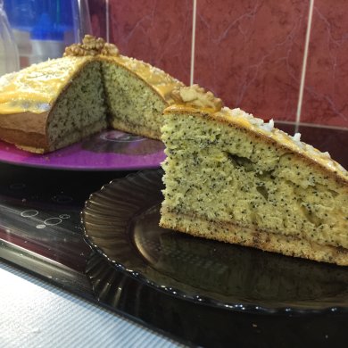 🙈😋 Маковый пирог со Сметанным кремом и земляничным вареньем 👌🏻😋😋 - Шаг 2