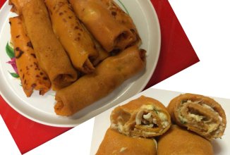 Томатные блинчики с начинкой из тунца