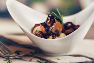 Сливочная полента с грибами