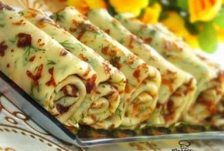 Сырные блинчики с зеленью