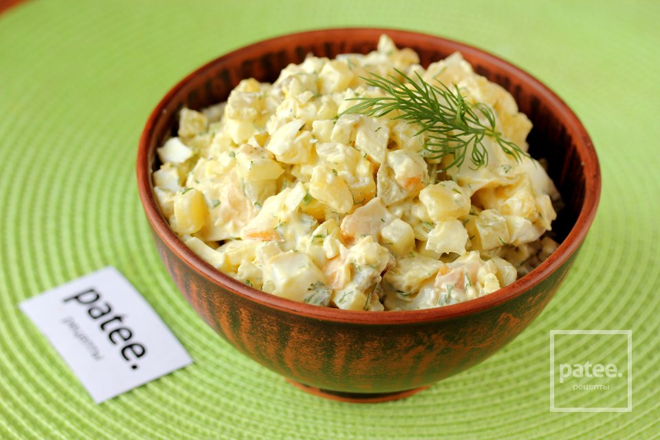 Салат с копчёным кальмаром и картофелем - Шаг 12