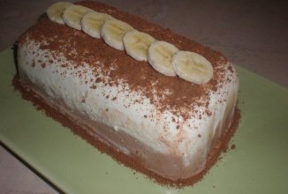 Творожный десерт с бананом