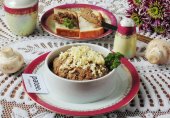Паштет из свиной печени с грибами и ветчиной