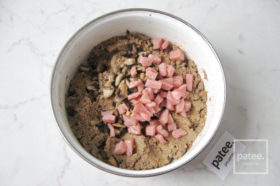 Паштет из свиной печени с грибами и ветчиной - Шаг 13