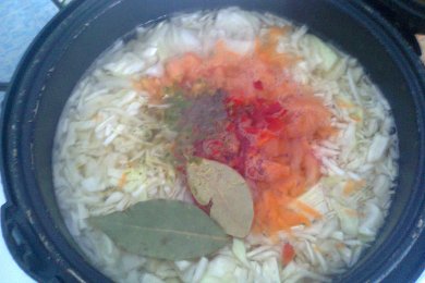 Щи со свежей капустой и овощами в мультиварке - приготовление
