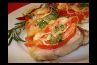 Рыба запеченная с сыром и помидорами🍅