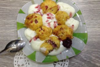 Творожные шарики  с малиной ПП