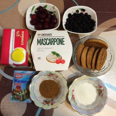 Вишнёво-черничный тирамису - Шаг 1