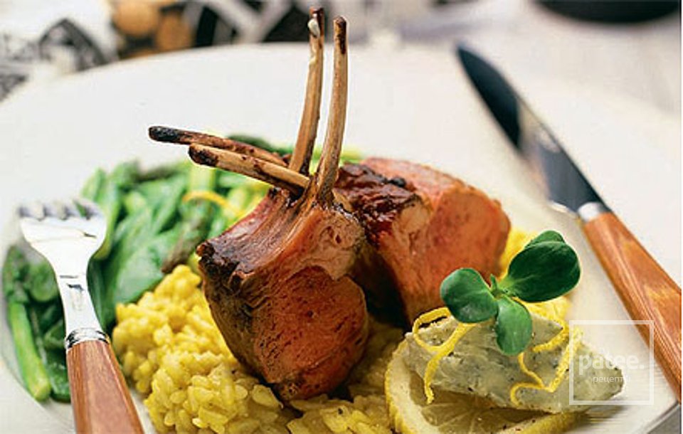 Отбивные с лимонным ризотто и овощами-вок - Шаг 5