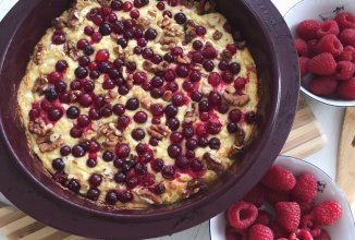 Творожная запеканка ПП с клюквой