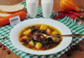 Суп с фасолью и сухими грибами