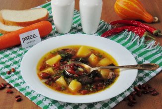 Суп с фасолью и сухими грибами