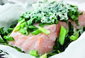 Конвертики с лососем  –  со сливочным сыром и шпинатом