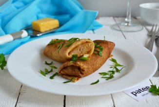 Блинчики с начинкой грибной жюльен