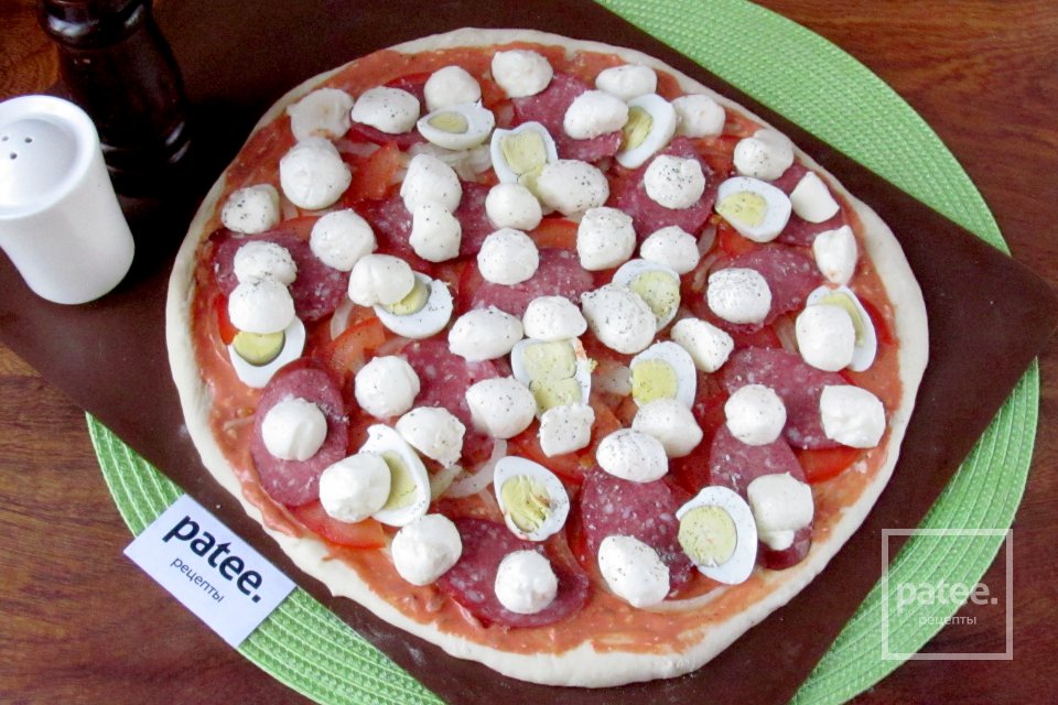 Пицца с перепелиными яйцами - Шаг 14