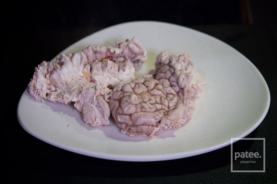 Мозги хрустящие с двойным пюре из цветной капусты и брокколи - Шаг 10