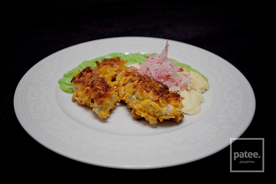 Мозги хрустящие с двойным пюре из цветной капусты и брокколи - Шаг 24