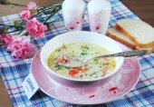 Суп с бужениной и плавленым сыром