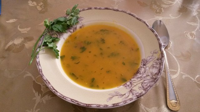 Тыквенный суп-пюре с копченостями