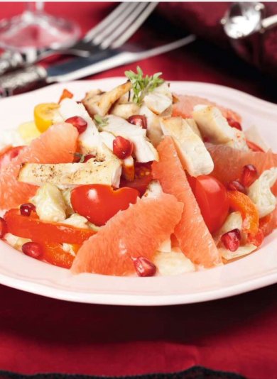 Гранатовый салат с курицей, грейпфрутом и перцем гриль - Шаг 10