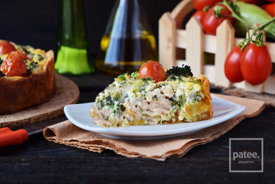 Киш с лососем и брокколи - Шаг 14