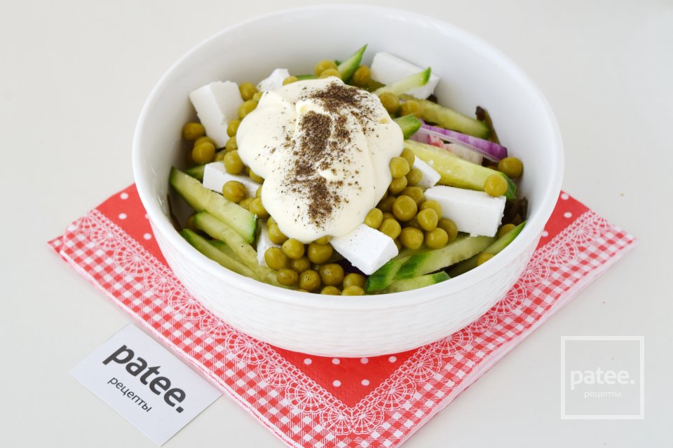 Салат из морской капусты с зеленым горошком - Шаг 11