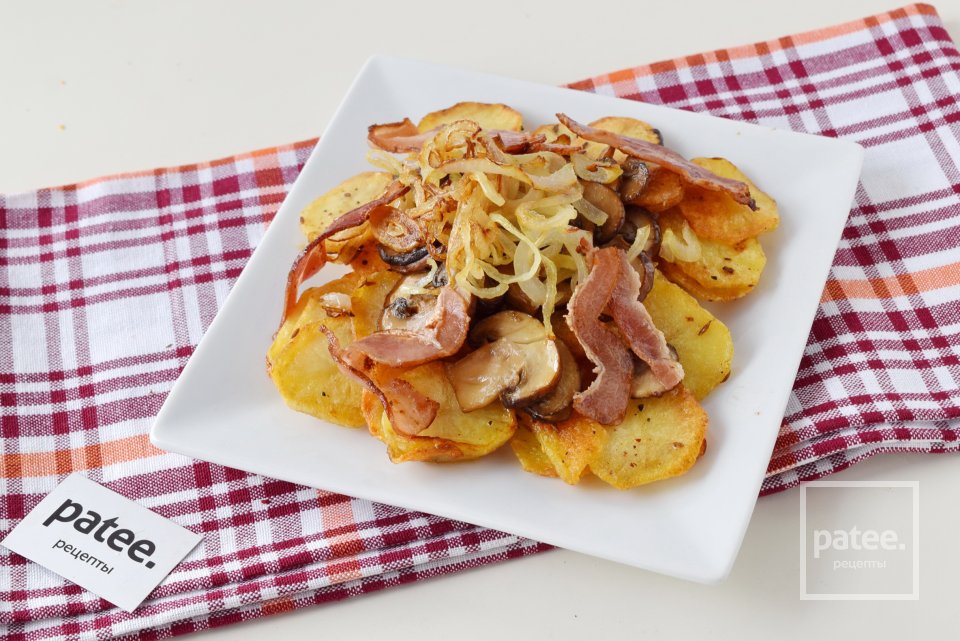 Жареный картофель с шампиньонами - Шаг 13