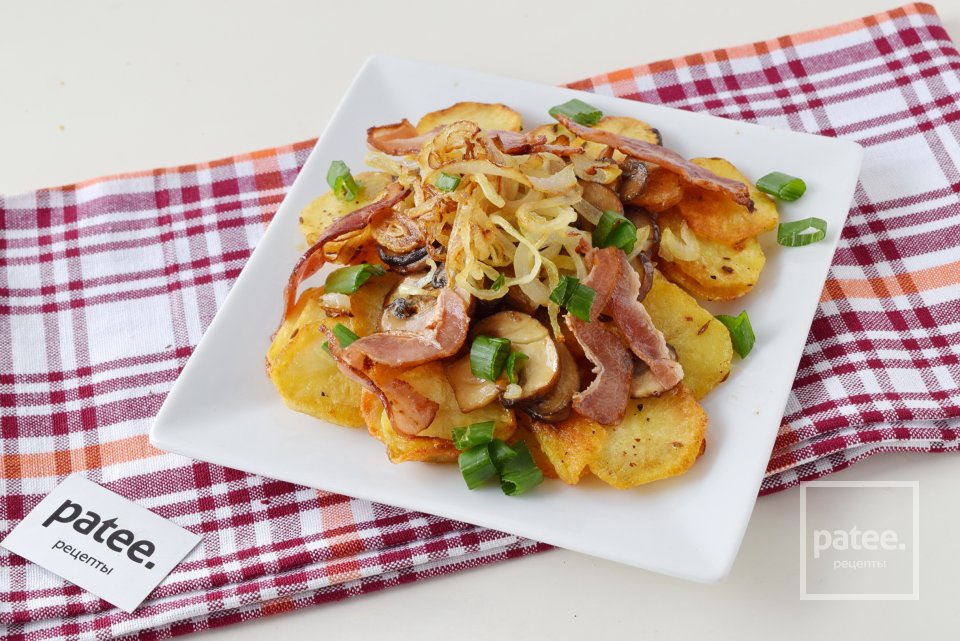 Жареный картофель с шампиньонами - Шаг 14