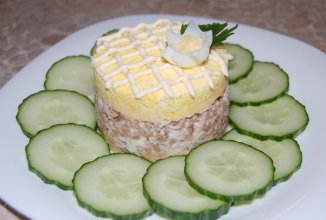 Порционная закуска с печенью трески