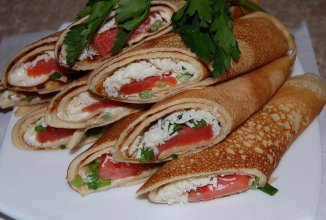 Блинчики с сёмгой