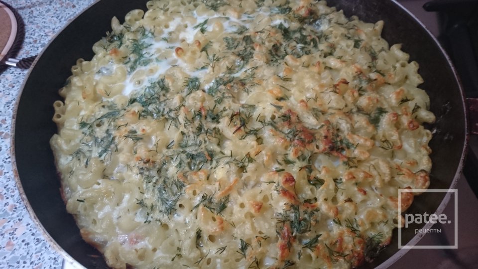 Гратен с копченой горбушей, макаронами и сыром - Шаг 5