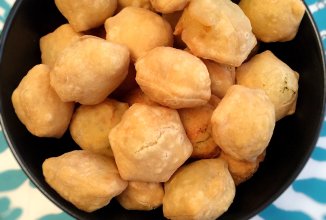 Жаренные пельмени с картошкой