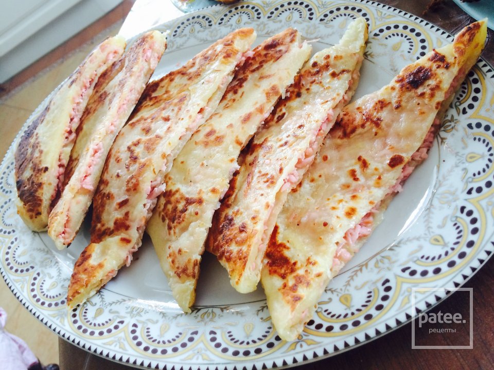 Лепёшки с сыром и ветчиной. - Шаг 3