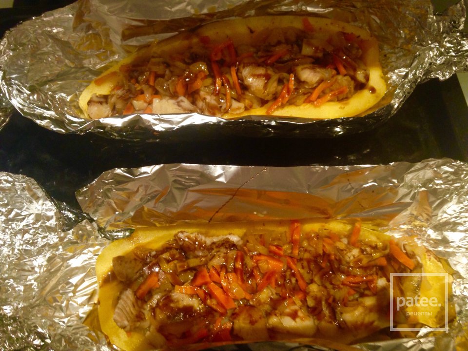 Запечённый кабачок с филе трески и овощами - Шаг 3