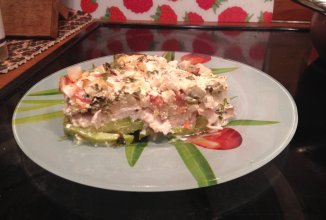 Пестрая куриная запеканка