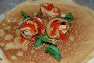 Блины с красной икрой