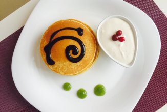 ПП Панкейки с творожной-банановым кремом