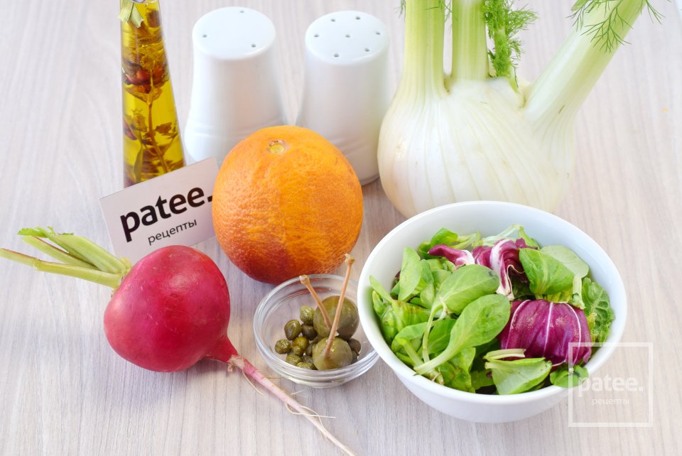 Овощной салат с апельсином - Шаг 1