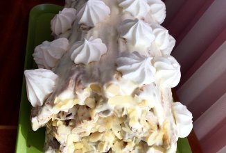 Торт Полено из слоеного теста