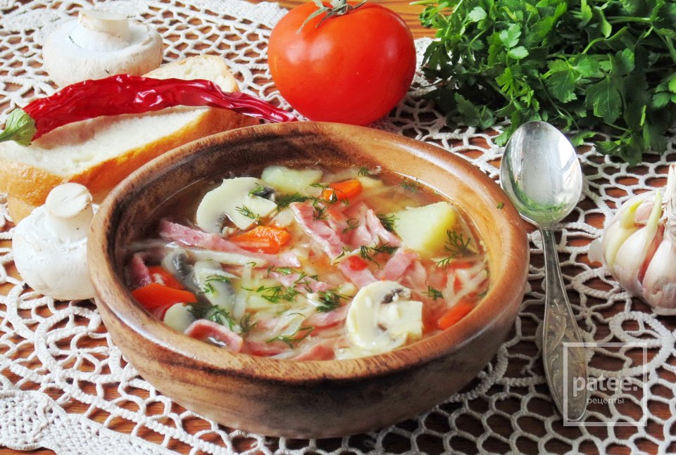 Щи с грибами и ветчиной - Шаг 14